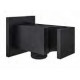 Eastbrook Matt Smooth Black Square Outlet Elbow With Bracket