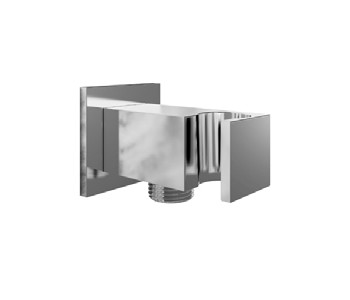 Eastbrook Chrome Square Outlet Elbow With Bracket