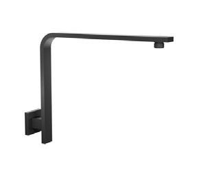 Eastbrook Matt Smooth Black Square L Shower Arm 360mm