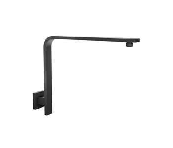 Eastbrook Matt Smooth Black Square L Shower Arm 360mm