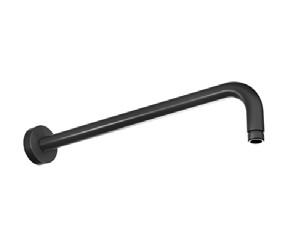 Eastbrook Round Matt Smooth Black Offset Shower Arm 400mm