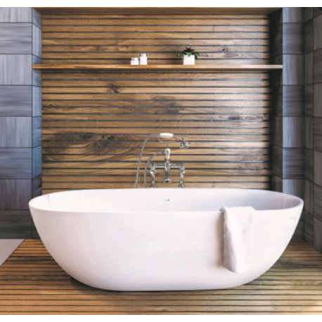 BC Designs Crea Cian Solid Surface Silk Matt White Freestanding Bath 1665 x 780