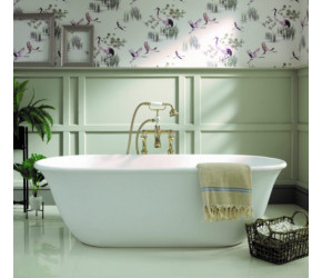 BC Designs Omnia Cian Silk Matt White Freestanding Bath 1615 x 760