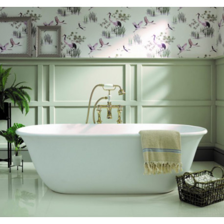 BC Designs Omnia Cian Polished White Freestanding Bath 1615 x 760