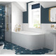 BC Designs Solid Blue Amerina Left Handed Corner Bath with Panel 1650 x 725