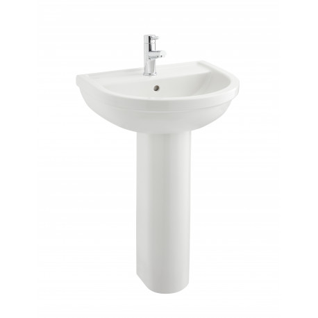 Kartell Milton 55cm 1 Tap Hole Basin and Pedestal