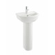 Kartell Milton Four Piece Set With 45cm 1 Tap Hole Basin and Pedestal