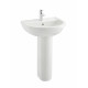 Kartell Milton Four Piece Set With 45cm 1 Tap Hole Basin and Pedestal