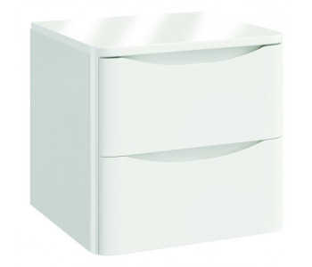 Iona Contour Gloss White Wall Hung Two Drawer Vanity Unit With Counter Top 500mm