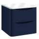 Iona Contour Indigo Blue Wall Hung Two Drawer Vanity Unit With Counter Top 500mm