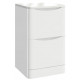 Iona Contour Gloss White Floor Mounted Two Drawer Vanity Unit With Counter Top 500mm