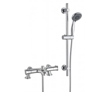 Tailored Plumb Chrome Essential Thermostatic Bath Shower Mixer Riser Kit