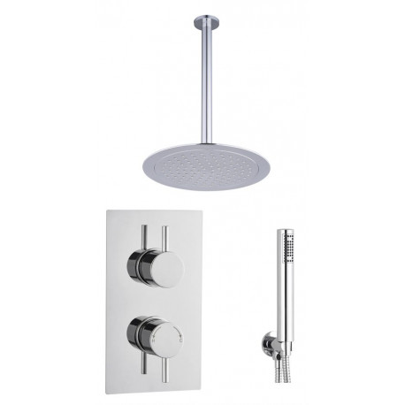 Tailored Chrome Twin Overhead Two Handle Ceiling Kit