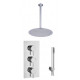 Tailored Chrome Round Concealed Thermostatic 3 Handle 2 Way Shower Kit