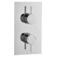 Tailored Round Chrome Concealed Thermostatic 2 Handle 1 Way Shower Valve