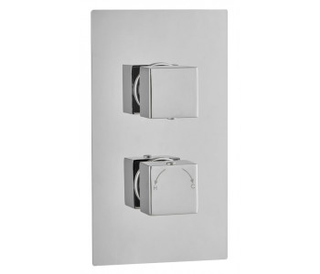 Tailored Square Chrome Concealed Thermostatic 2 Handle 2 Way Shower Valve