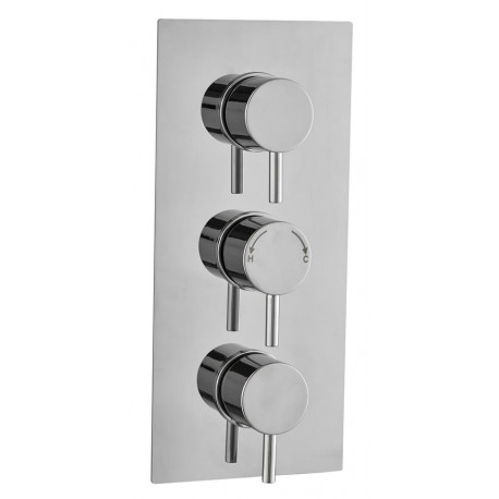 Tailored Round Chrome Concealed Thermostatic 3 Handle 2 Way Shower Valve