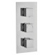 Tailored Square Chrome Concealed Thermostatic 3 Handle 3 Way Shower Valve