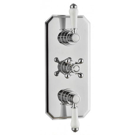 Tailored Tenby Chrome Traditional Triple Concealed Thermostatic Shower Valve
