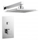 Tailored Square Chrome Single Push Button Concealed Overhead Shower Kit