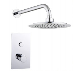 Tailored Round Chrome Single Push Button Concealed Overhead Shower Kit