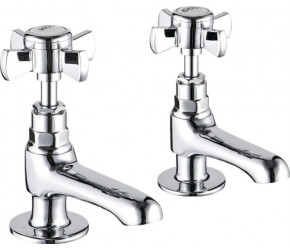 Tailored Tenby Chrome Cross Head Traditional Basin Taps