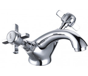 Tailored Tenby Chrome Cross Head Traditional Basin Mixer Tap
