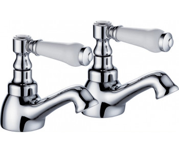 Tailored Tenby Chrome Lever Traditional Ceramic Level Bath Taps