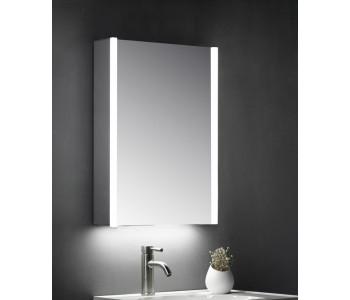 Tailored Eden Single Door Bathroom Mirror Cabinet LED Side Strips 500mm x 700mm