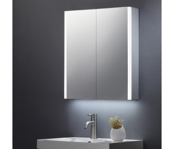 Tailored Beau Double Door Bathroom Mirror Cabinet LED Side Strips 600mm x 700mm