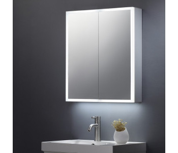 Tailored Bethany Double Door Bathroom Mirror Cabinet LED Surround 600mm x 700mm
