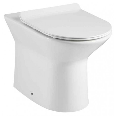Tailored Ferrara Rimless BTW D Shape Toilet with Slim Soft Close Seat and Fittings