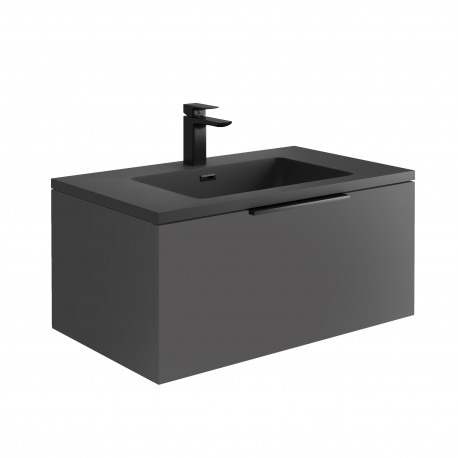 Iona Illumo Matt Grey 800mm LED Wall Hung Vanity Unit