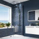 Iona A6 900mm Black Profile Single Wetroom Panel