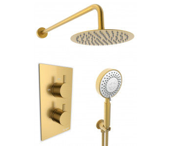 Kartell Ottone Option 5 Brushed Brass Thermostatic Concealed Shower