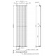 Kartell Aspen White Vertical Single Panel Designer Radiator 1600mm x 420mm