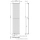 Kartell Aspen White Vertical Single Panel Designer Radiator 1800mm x 420mm