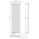 Kartell Aspen White Vertical Single Panel Designer Radiator 1800mm x 540mm