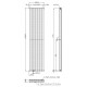 Kartell Aspen White Vertical Double Panel Designer Radiator 1800mm x 420mm