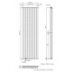 Kartell Aspen White Vertical Double Panel Designer Radiator 1800mm x 540mm