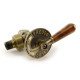 Wyvern Abbey Lever Old English Brass Angled Manual Radiator Valve & Lockshield