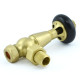 Wyvern Eton Brushed Brass Traditional Angled Manual Radiator Valve & Lockshield