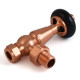 Wyvern Eton Brushed Copper Traditional Angled Manual Radiator Valve & Lockshield