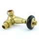 Wyvern Eton Brushed Brass Traditional Corner Manual Radiator Valve & Lockshield