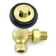 Wyvern Eton Brushed Brass Traditional Corner Manual Radiator Valve & Lockshield