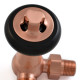 Wyvern Eton Brushed Copper Traditional Corner Manual Radiator Valve & Lockshield