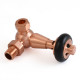 Wyvern Eton Brushed Copper Traditional Corner Manual Radiator Valve & Lockshield