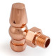 Wyvern Eton Polished Copper Traditional Angled Manual Radiator Valve & Lockshield