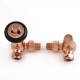 Wyvern Eton Polished Copper Traditional Corner Manual Radiator Valve & Lockshield