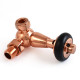 Wyvern Eton Polished Copper Traditional Corner Manual Radiator Valve & Lockshield